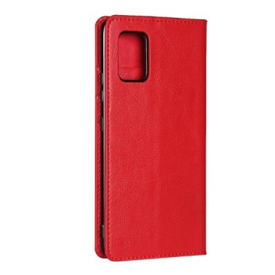 „Deluxe“ Samsung Galaxy A51 (A515F) raudonas odinis atverčiamas dėklas | Priedai.lt