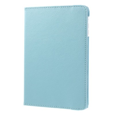 Apple iPad Mini 1 / 2 / 3 atvēramais gaiši zils ādas futrālis, grozās 360° grādu apjomā / Vacins.lv