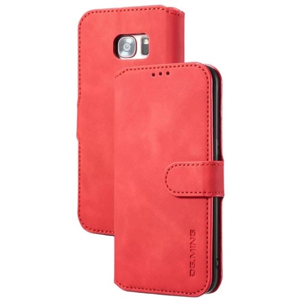 „DG.MING“ Retro atverčiamas dėklas - raudonas (Galaxy S7 Edge)