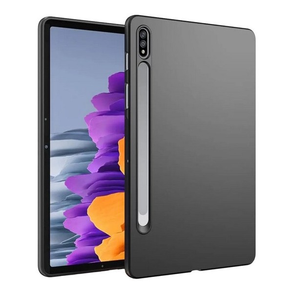 Cieta silikona (TPU) apvalks - melns (Galaxy Tab S7 FE 12.4" / S7+ 12.4" / S8+ 12.4")