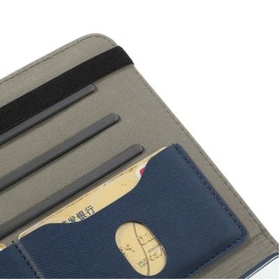 Apple iPad Mini 1 / 2 / 3 atvēramais tumši zils teksturēts futrālis, grozās 360° grādu apjomā / Vacins.lv