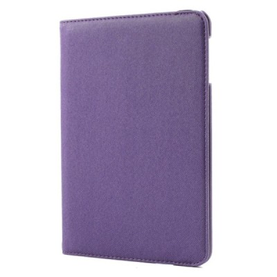 Apple iPad Mini 1 / 2 / 3 atverčiamas, sukiojamas 360 laipsnių, violetinis odinis dėklas - stovas / Priedai.lt