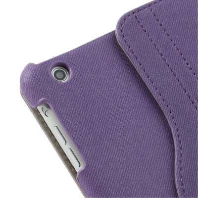 Apple iPad Mini 1 / 2 / 3 atverčiamas, sukiojamas 360 laipsnių, violetinis odinis dėklas - stovas / Priedai.lt