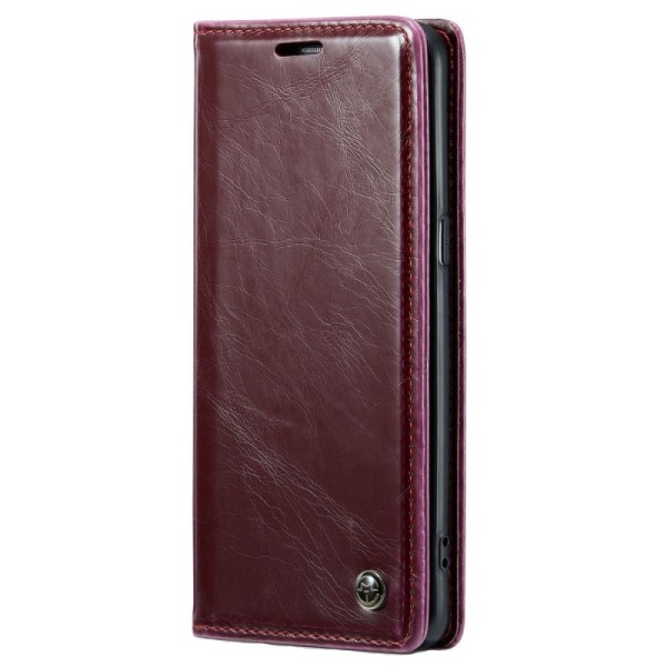 „CaseMe“ Leather solidus atverčiamas dėklas - bordo (Galaxy S8+)