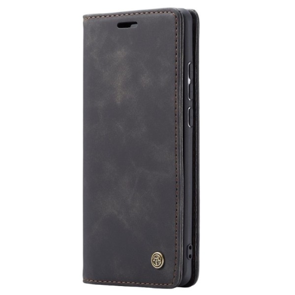 „CaseMe“ Retro solīds atvēramais ādas maciņš - melns (P20 Lite)