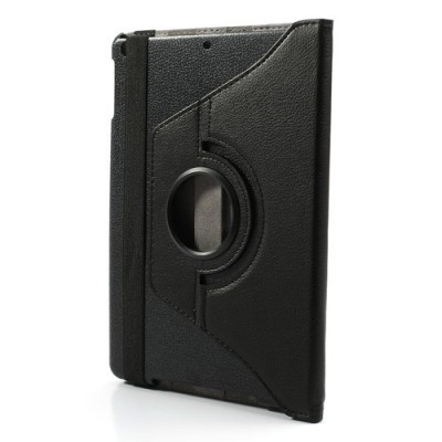 Apple iPad Air atverčiamas, sukamas 360 laipsnių, juodas odinis dėklas - stovas / Priedai.lt