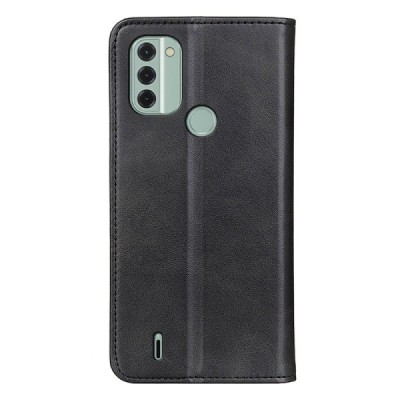 Nokia C31 „Split“ juodas odinis atverčiamas dėklas - knygutė | Priedai.lt