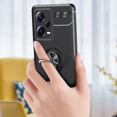 Xiaomi Redmi Note 12 Pro+ 5G „FOCUS“ Kickstand kieto silikono TPU juodas dėklas - nugarėlė | Priedai.lt