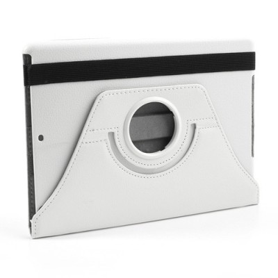 Apple iPad Air atverčiamas, sukamas 360 laipsnių, baltas odinis dėklas - stovas / Priedai.lt