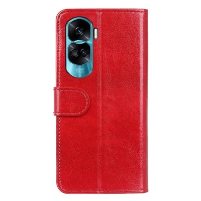 Huawei Honor 90 Lite (X50i) atvēramais ādas sarkans maciņš (maks) | Vacins.lv