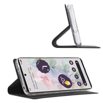 Google Pixel 8 „Vili“ atvērams melns ādas maciņš | Vacins.lv