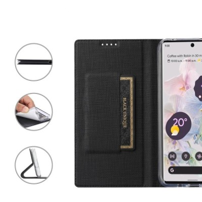 Google Pixel 8 Pro „Vili“ atvērams melns ādas maciņš | Vacins.lv