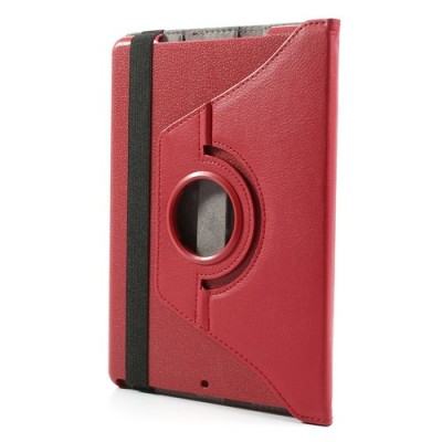 Apple iPad Air atverčiamas, sukamas 360 laipsnių, raudonas odinis dėklas - stovas / Priedai.lt