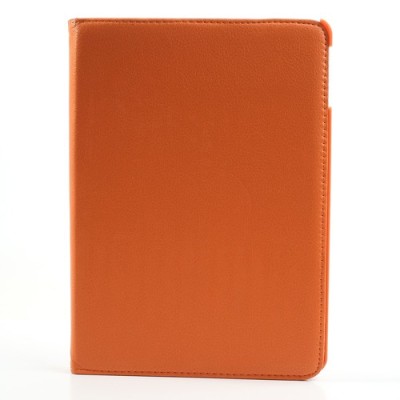 Apple iPad Air atverčiamas, sukamas 360 laipsnių, oranžinis odinis dėklas - stovas / Priedai.lt