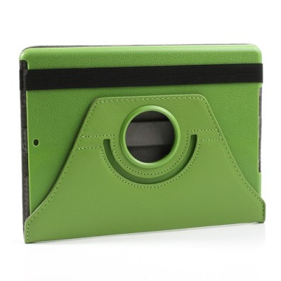 Apple iPad Air atverčiamas, sukamas 360 laipsnių, žalias odinis dėklas - stovas / Priedai.lt