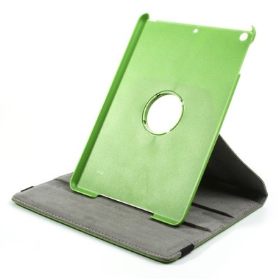 Apple iPad Air atverčiamas, sukamas 360 laipsnių, žalias odinis dėklas - stovas / Priedai.lt
