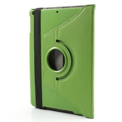Apple iPad Air atverčiamas, sukamas 360 laipsnių, žalias odinis dėklas - stovas / Priedai.lt