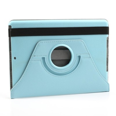 Apple iPad Air atverčiamas, sukamas 360 laipsnių, šviesiai mėlynas odinis dėklas - stovas / Priedai.lt