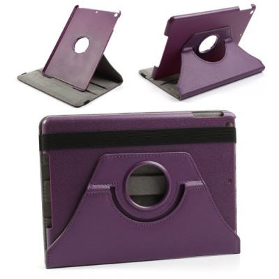 Apple iPad Air atvēramais violets ādas futrālis, grozās 360° grādu apjomā / Vacins.lv