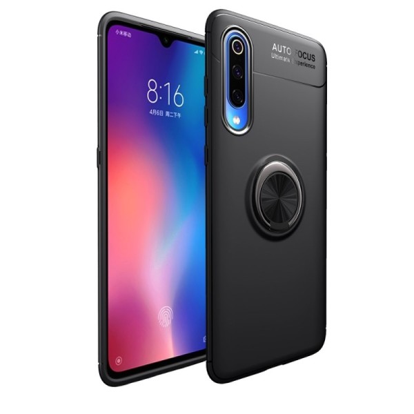 „FOCUS“ Kickstand cieta silikona (TPU) apvalks - melns (Mi 9)