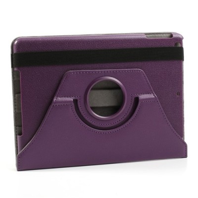 Apple iPad Air atvēramais violets ādas futrālis, grozās 360° grādu apjomā / Vacins.lv