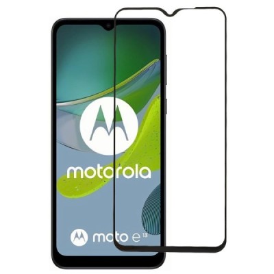 Motorola Moto E13 „Premium“ Tempered Glass melns ekrāna aizsargstikls | Vacins.lv