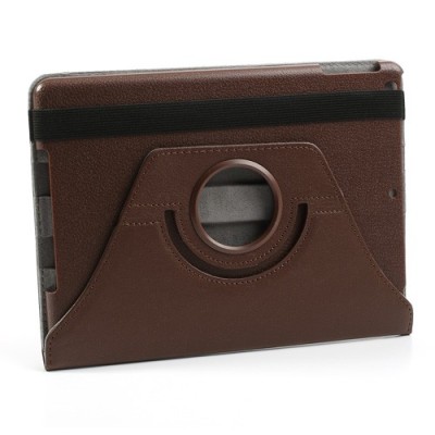 Apple iPad Air atverčiamas, sukamas 360 laipsnių, rudas odinis dėklas - stovas / Priedai.lt