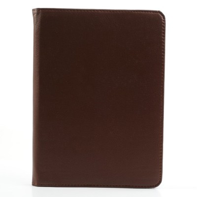 Apple iPad Air atverčiamas, sukamas 360 laipsnių, rudas odinis dėklas - stovas / Priedai.lt