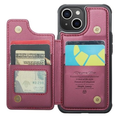 Apple iPhone 15 „CaseMe“ Wallet bordo plastika apvalks | vacins.lv