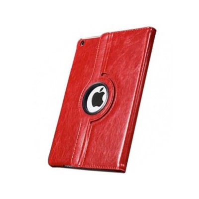 Apple iPad Air solidus atverčiamas raudonas odinis dėklas (360°) - stovas / Priedai.lt
