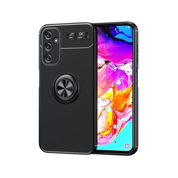 „FOCUS“ Kickstand cieta silikona (TPU) apvalks - melns (Galaxy A25)