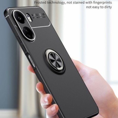 Xiaomi Redmi 13C (Poco C65) „FOCUS“ Kickstand cieta silikona (TPU) melns apvalks | vacins.lv