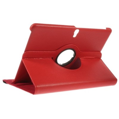 Samsung Galaxy Tab S 10.5 atverčiamas, sukamas 360 laipsnių, raudonas odinis dėklas - stovas / Priedai.lt