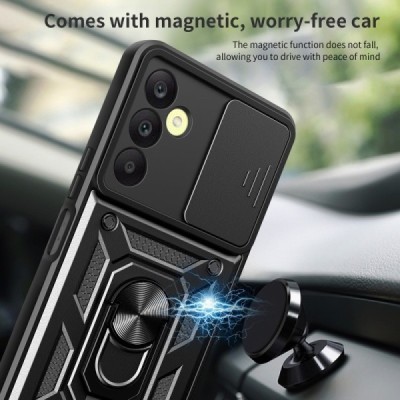 Samsung Galaxy A25 (SM-A256) „Kickstand“ pastiprinātas aizsardzības melns apvalks | Vacins.lv