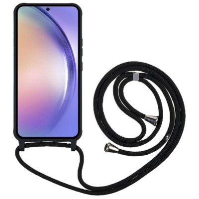 Samsung Galaxy S24 (SM-S921) Strap kieto silikono TPU juodas dėklas - nugarėlė | Priedai.lt