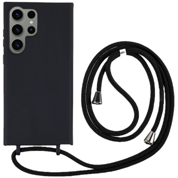 „Strap“ cieta silikona (TPU) apvalks - melns (Galaxy S24 Ultra)