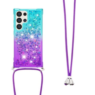 Samsung Galaxy S24 Ultra (SM-S928) „Strap“ Shine cieta silikona (TPU) piparmētru violeta apvalks | Vacins.lv