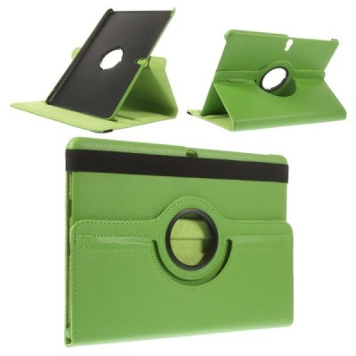 Samsung Galaxy Tab S 10.5 atvēramais zaļš ādas futrālis, grozās 360° grādu apjomā / Vacins.lv
