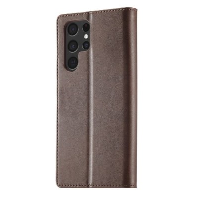 Samsung Galaxy S23 Ultra (SM-S918) „Lc.Imeeke“ tumši brūns ādas atvērams maciņš | Vacins.lv