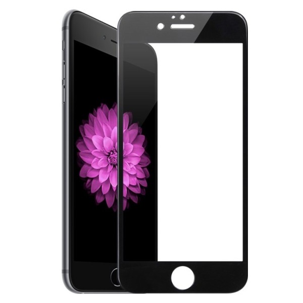 „Premium“ Tempered Glass pilnai dengiantis apsauginis ekrano stiklas 0.2 mm - juodas (iPhone 6 Plus / 6s Plus)