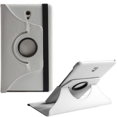 Samsung Galaxy Tab S 8.4 atverčiamas, sukamas 360 laipsnių, baltas odinis dėklas - stovas / Priedai.lt
