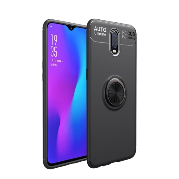„FOCUS“ Kickstand cieta silikona (TPU) apvalks - melns (OnePlus 7)