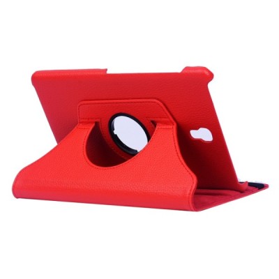 Samsung Galaxy Tab S 8.4 atverčiamas, sukamas 360 laipsnių, raudonas odinis dėklas - stovas / Priedai.lt