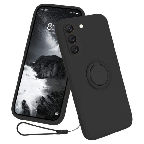 „Ring“ Kickstand (TPU) apvalks - melns (Galaxy S23)