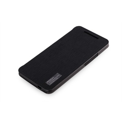 HTC One M7 Rock Elegant atvēramais melns futrālis / Vacins.lv