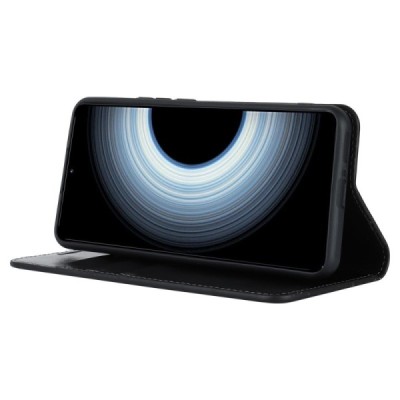 „Deluxe“ Xiaomi 12T (12T Pro) melns ādas atvērams maciņš | Vacins.lv