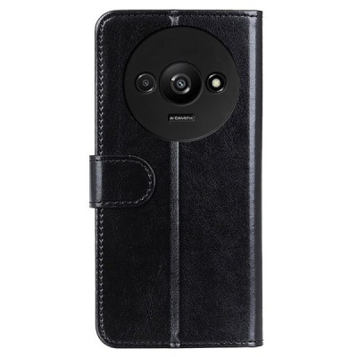 Xiaomi Redmi A3 atvēramais ādas melns maciņš (maks) | Vacins.lv