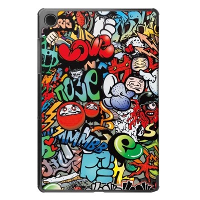 Samsung Galaxy Tab A11+ / A9+ atvēramais „Street Art“ krāsains maciņš | Vacins.lv