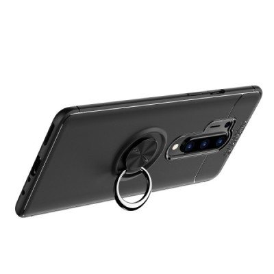 OnePlus 8 Pro „FOCUS“ Kickstand cieta silikona (TPU) melns apvalks | vacins.lv