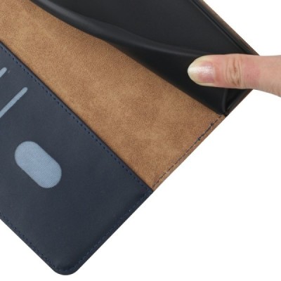 „Deluxe“ Xiaomi Redmi 12 5G (Poco M6 Pro) zils ādas atvērams maciņš | Vacins.lv